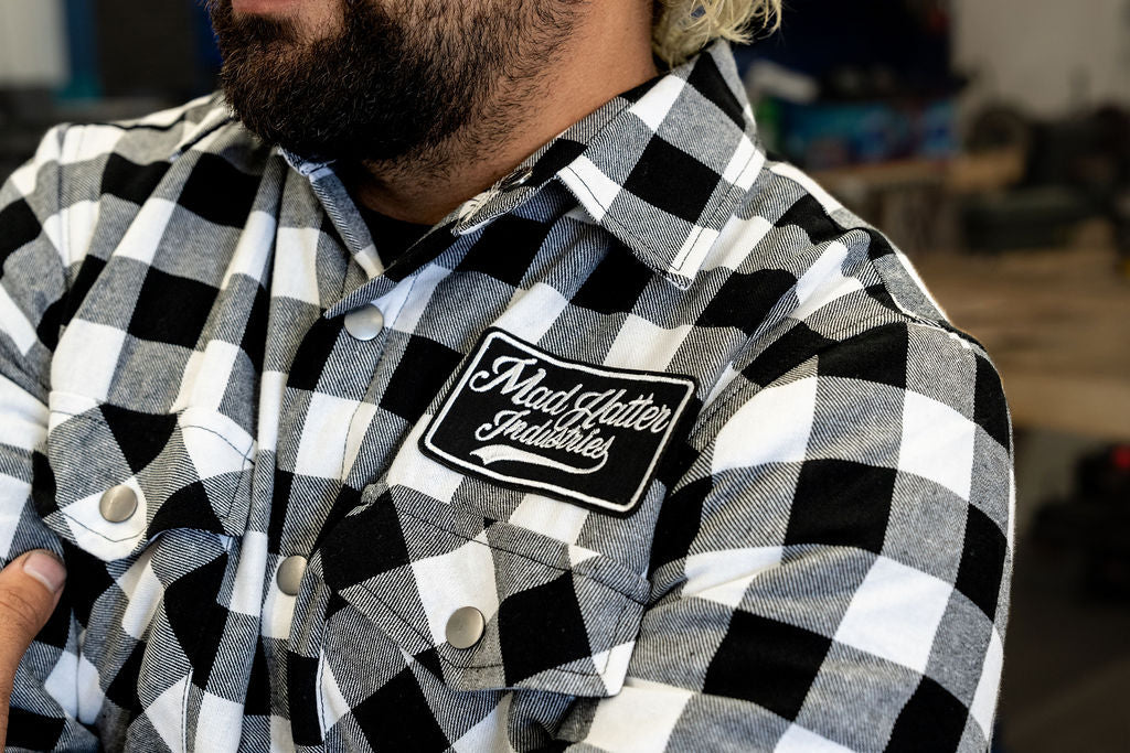 Plaid doublé MHI (blanc et noir)