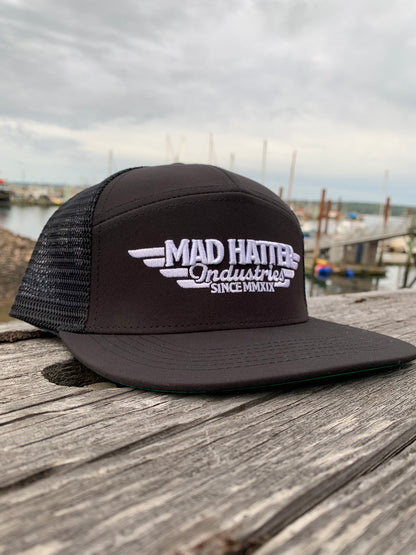 Mad Hatter Industries 7-Panel Hat – Red & Black